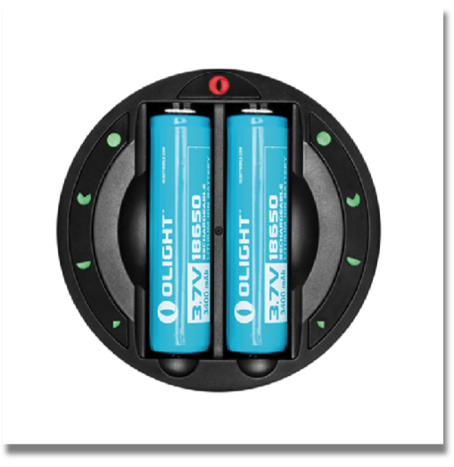 OLIGHT OMNI-DOK

The Omni-Dok is an intelligent, two-bay charging system designed to safely charge the most common rechargeable batteries used in flashlights, cameras, toys, remotes, small appliances, and more. Because each bay charges through an independent system, the Omni-Dok can charge two completely difference types of batteries at once by automatically identifying the type of battery and charging mode required. Power status indicator bars will also monitor the individual charging level of both batteries so you know exactly when each has reached a full charge. An automatic shut-off at eight hours conserves energy consumption without having to unplug the unit.