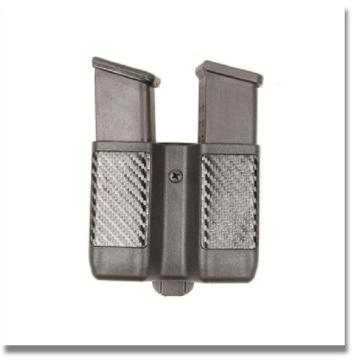 BLACKHAWK DOUBLE MAG CASE DOUBLE STACK 

Double the capacity of our Single Mag Case, Built-in tension spring securely holds magazines of various sizes, Available in both single-stack and staggered column magazine versions, Includes belt loops and belt clip, Adjustable belt-clip hook for belts of different widths, Curved to waistline for slimmer profile