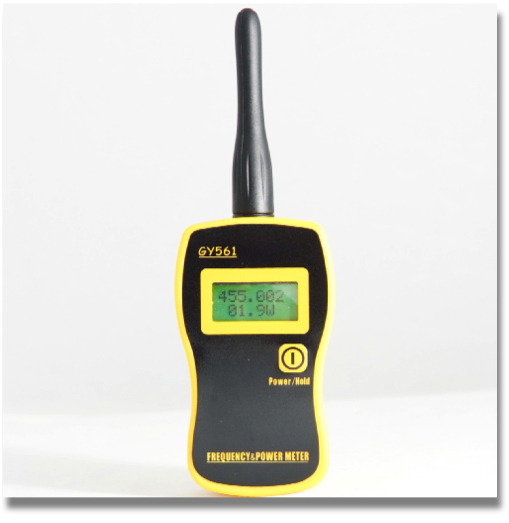 GY561 1 MHz-2.4 GHz Digital LCD Frequency Counter for Two-Way Radio



1. Frequency measurement: 1 MHz --- 2400 MHz
2. Power measurement: 0.1W-- 50W

3. Input impedance: 50 4. Accuracy :140-170 / 400-470 better than 10% 5. Sampling time: about 0.2 sec. 6. Operating temperature :0-40 degrees 7. Battery: three 1.5V AAA alkaline batteries 8. Current consumption: about 100MA 9. Auto power off: approximately 80 seconds
