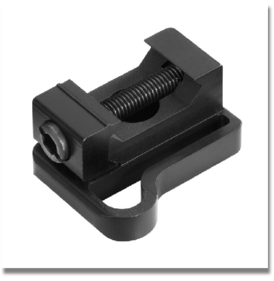 BLACKHAWK! Rail Mount Sling Adapter


	Designed to provide a customized rail mount sling adapter that works with snap hooks, MASH clip, wire loops, push-button swivels or sling webbing up to 1.25” wide.
