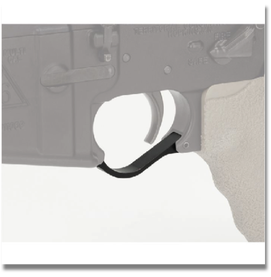 BLACKHAWK! AR-15 Oversized Trigger Guard


	Get to your trigger faster and easier with the BLACKHAWK!® AR-15 Oversized Trigger Guard. This drop-in replacement is enlarged to allow better access to the trigger, even when wearing gloves, and eliminates the need to pivot open guard in cold conditions. The AR-15 Oversized Trigger Guard also fills in the gap found between pistol grip and rear of guard.
